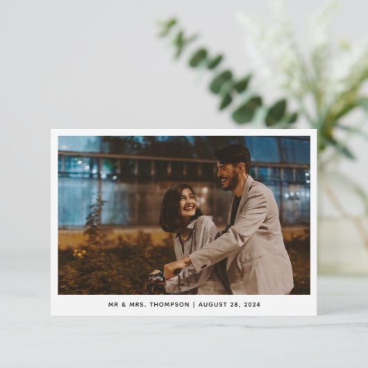 モダンファンシー写真結婚 サンキューカード (スタンド正面)