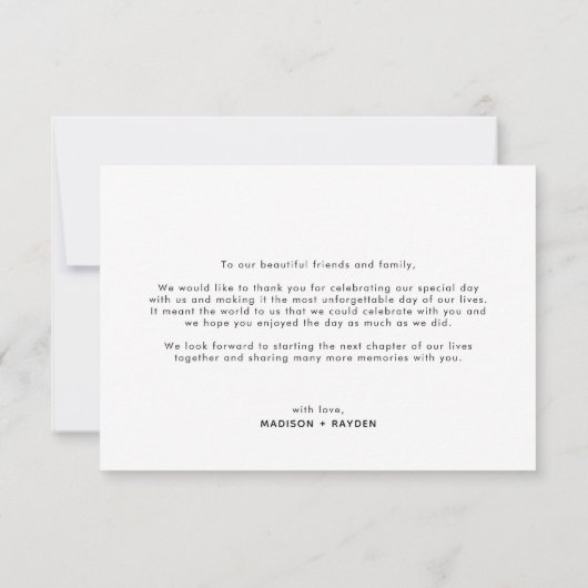 モダンファンシー写真結婚 サンキューカード (裏面)