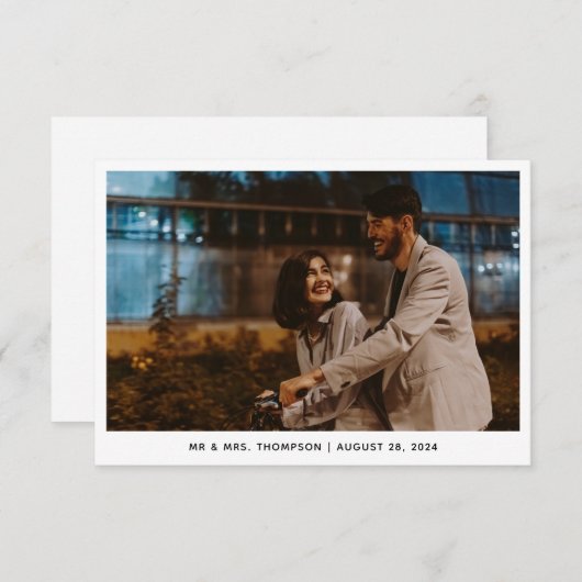 モダンファンシー写真結婚 サンキューカード (正面/裏面)