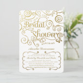 モダンファンシー金ゴールドブライダルシャワー 招待状 (スタンド正面)