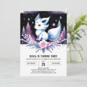 モダンファンタジーウルフ誕生日 招待状 (スタンド正面)