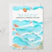 モダンファンタジー移動自宅の新しい住所の水色 案内状 (裏面)