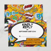 モダンファン漫画ポップアート 出欠カード (正面/裏面)