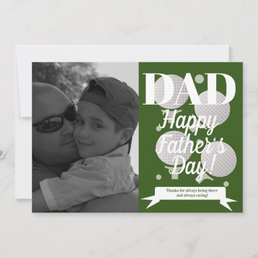 モダンファーズデイゴルフとティーフォト カード (正面)