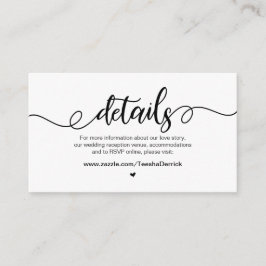 モダンファ素朴ーム、ブラック・フォント結婚、詳細 エンクロージャーカード