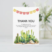 モダンフィエスタ テーマ サボテン ブライダルシャワー サンキューカード (スタンド正面)