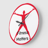 モダンフィットネステーマ ラージ壁時計 (傾斜)