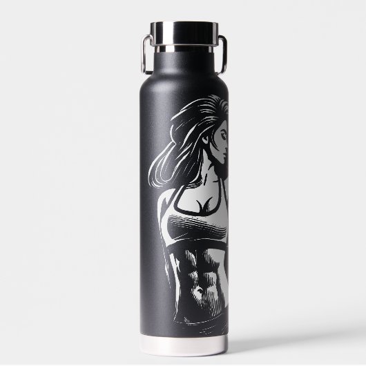 モダンフィットネストレーナーボディビルジムインストラクター ウォーターボトル (正面)