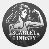 モダンフィットネストレーナーボディビルジムインストラクター ラウンドシール (正面)