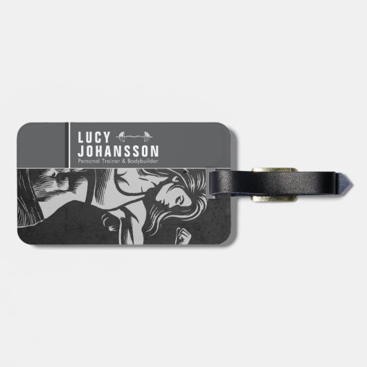 モダンフィットネストレーナーボディビルジムインストラクター ラゲッジタグ (裏面横)