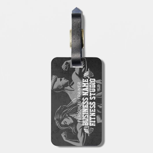 モダンフィットネストレーナーボディビルジムインストラクター ラゲッジタグ (裏面縦)