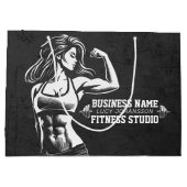 モダンフィットネストレーナーボディビルジムインストラクター ラージペーパーバッグ (裏面)