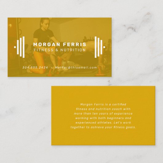 モダンフィットネストレーナー写真名刺 名刺 (正面/裏面)