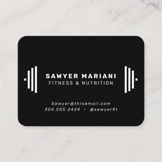 モダンフィットネストレーナー白黒 名刺 (正面)