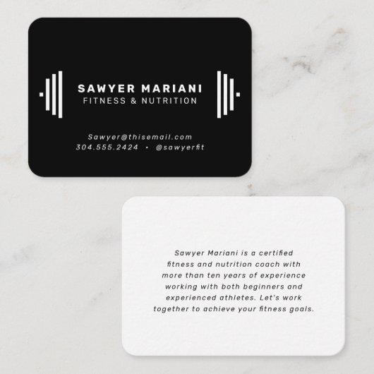 モダンフィットネストレーナー白黒 名刺 (正面/裏面)