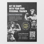 モダンフィットネストレーナー ボディビルディングジムインストラクター ウィンドウサイン (シート)