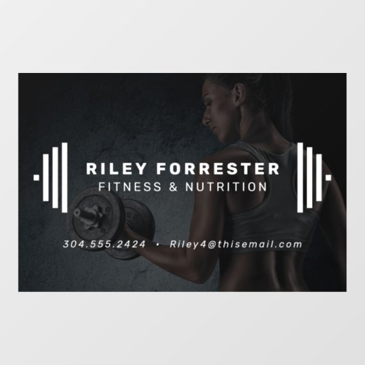 モダンフィットネストレーナーbarbellフォトビジネス ウィンドウサイン (シート)