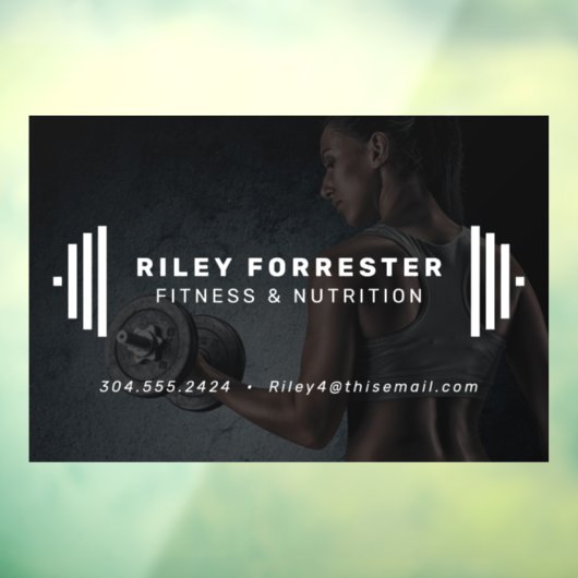 モダンフィットネストレーナーbarbellフォトビジネス ウィンドウサイン (シート3)