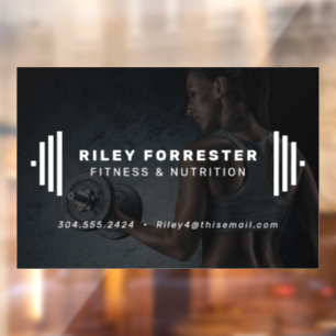 モダンフィットネストレーナーbarbellフォトビジネス ウィンドウサイン