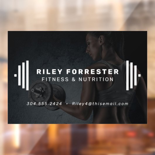 モダンフィットネストレーナーbarbellフォトビジネス ウィンドウサイン (シート2)