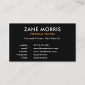モダンフィットネスパーソナルトレーナー写真 名刺 (裏面)