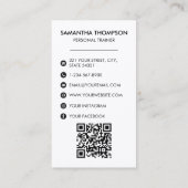 モダンフィットネスフルフォトソーシャルメディアのインフルエンサー 名刺 (裏面)