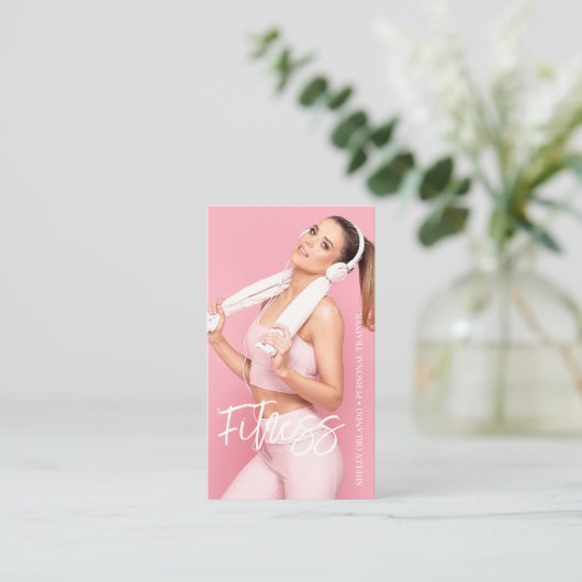 モダンフィットネス |パーソナルトレーナーQRコード写真 名刺 (スタンド正面)