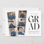 モダンフィルムストリップ6写真卒業パーティー 招待状 (正面)