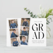 モダンフィルムストリップ6写真卒業パーティー 招待状 (スタンド正面)