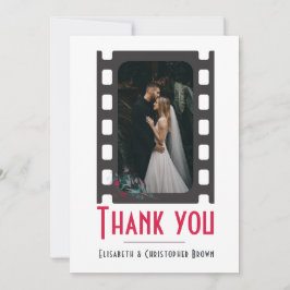 モダンフィルムフラワーズ ブルッシュピンクの結婚式 サンキューカード