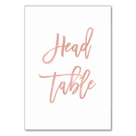 モダンフェアリーテイルスクリプト ローズゴールド ウェディングヘッド テーブルナンバー