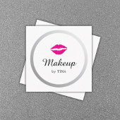 モダンフェイクエレガントシルバーリップのメイクアップアーティスト スクエア名刺