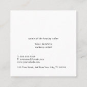 モダンフェイクエレガントシルバーリップのメイクアップアーティスト スクエア名刺 (裏面)