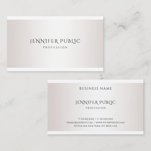 モダンフェイクエレガントシンプルテンプレート 名刺 (正面/裏面)