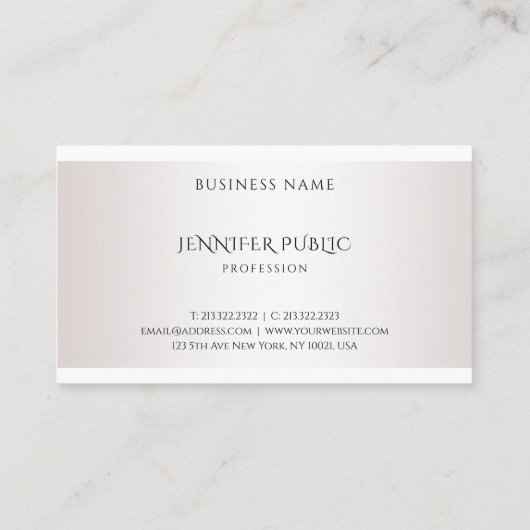 モダンフェイクエレガントシンプルテンプレート 名刺 (裏面)