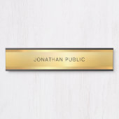 モダンフェイクエレガント金ゴールドグラマトレンディーテンプレート サインプレート (正面)
