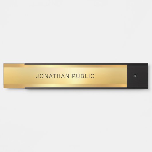 モダンフェイクエレガント金ゴールドグラマトレンディーテンプレート サインプレート (正面)