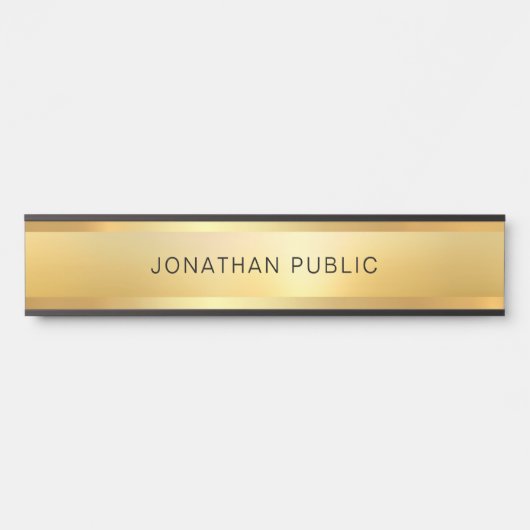 モダンフェイクエレガント金ゴールドグラマトレンディーテンプレート サインプレート (正面)