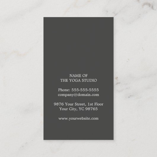 モダンフェイクエレガント金ゴールドグレイインストラクター 名刺 (裏面)