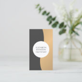 モダンフェイクエレガント金ゴールドグレイインストラクター 名刺 (スタンド正面)