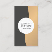 モダンフェイクエレガント金ゴールドグレイインストラクター 名刺 (正面)