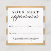 モダンフェイクエレガント金ゴールドグレイホワイト美しいサロン 予約カード (正面)