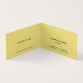 モダンフェイクエレガント金ゴールドスクリプト文字黒折り曲げ 名刺 (内部)