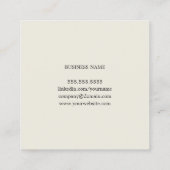 モダンフェイクエレガント金ゴールドストライプ員 スクエア名刺 (裏面)