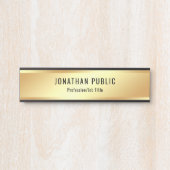 モダンフェイクエレガント金ゴールドテンプレートプロフェッショナル サインプレート (正面)