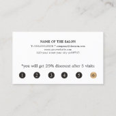 モダンフェイクエレガント金ゴールドハート美しいロイヤリティ ロイヤリティカード (裏面)