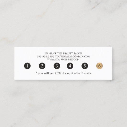 モダンフェイクエレガント金ゴールドハート美しいロイヤリティ ロイヤリティカード (裏面)