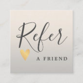 モダンフェイクエレガント金ゴールドハート美しい 紹介カード (正面)