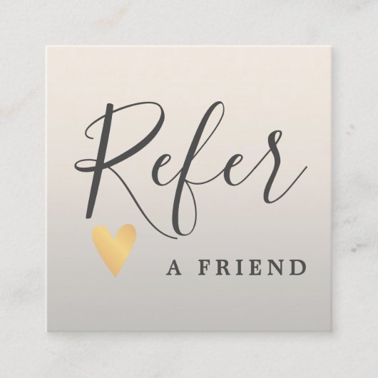 モダンフェイクエレガント金ゴールドハート美しい 紹介カード (正面)