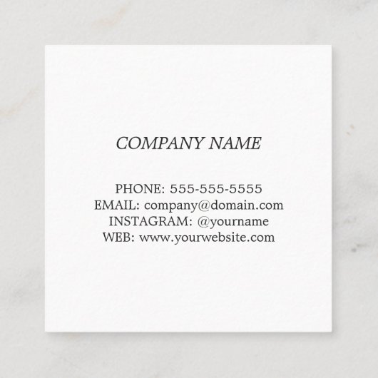 モダンフェイクエレガント金ゴールドフローライベントプランナー スクエア名刺 (裏面)